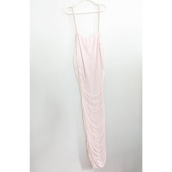 PrettyLittleThing Nude Strappy Mesh Midaxi Dress - Picture 5 of 9